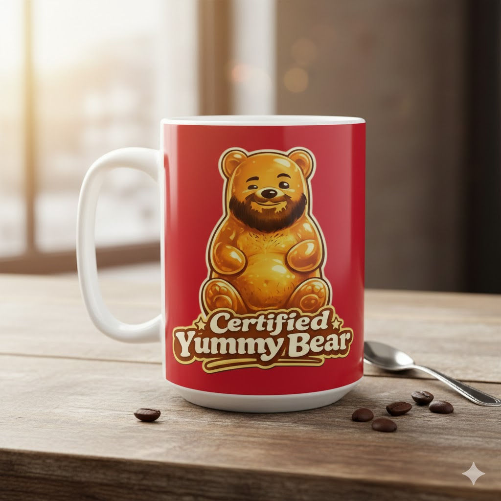 Certified Yummy Bear Mug | Gay Bear Coffee Mug LGBTQ Bear Community Gift