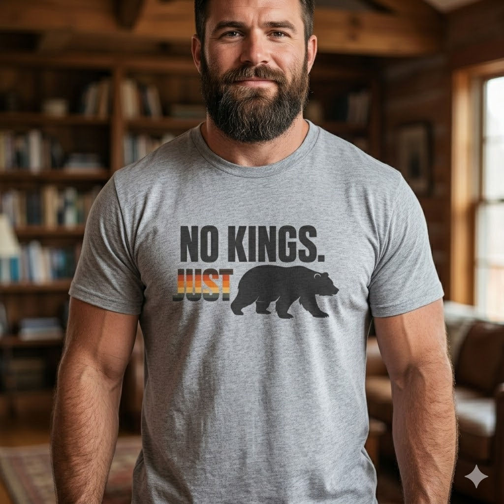 No Kings Just Bears T-Shirt | Bear Pride Flag Tee | Gay Bear Community