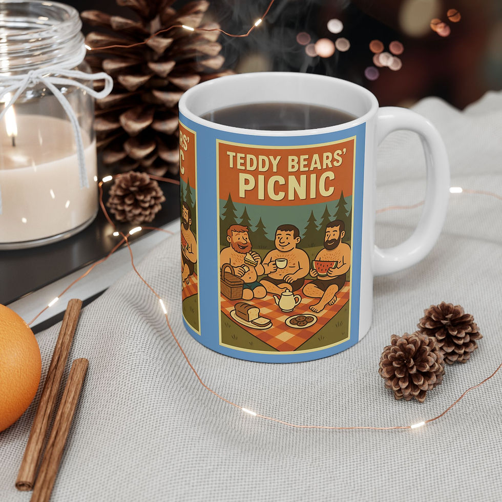 Thumbnail: Teddy Bears Picnic Mug | Gay Bear Coffee Mug LGBTQ Bear Community Gift