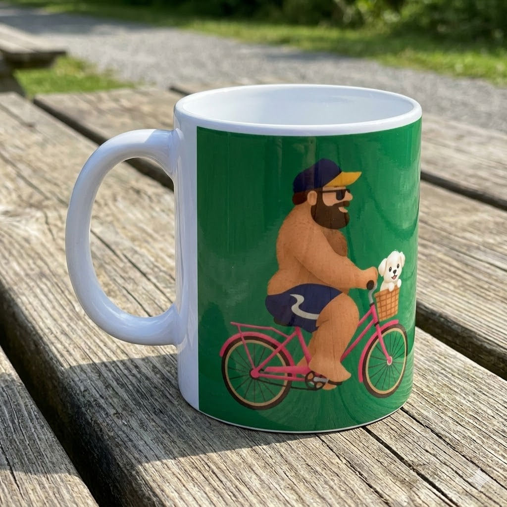 Bear On A Bike Mug | Gay Bear Gift LGBTQ Coffee Mug