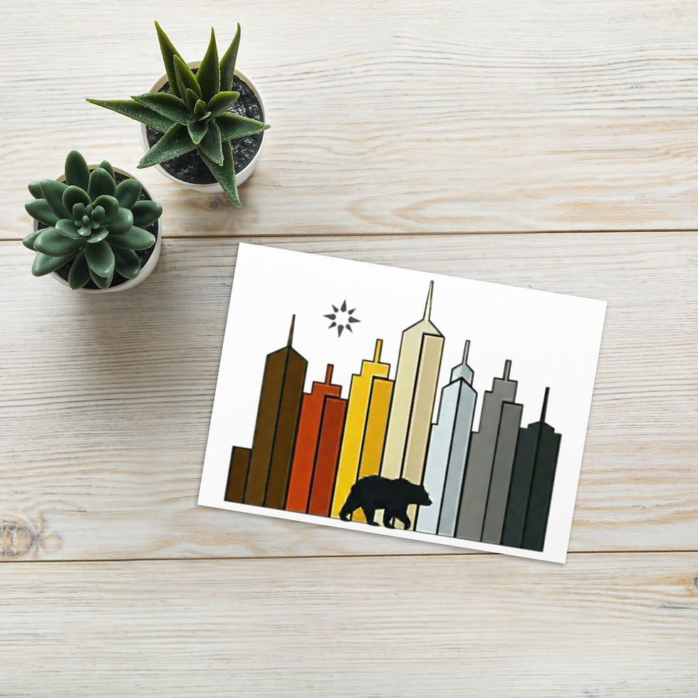Thumbnail: Bear Pride Skyline Card | Gay Bear Flag City LGBTQ Greeting Card
