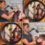 Layout photos of host and guest during filming podcast