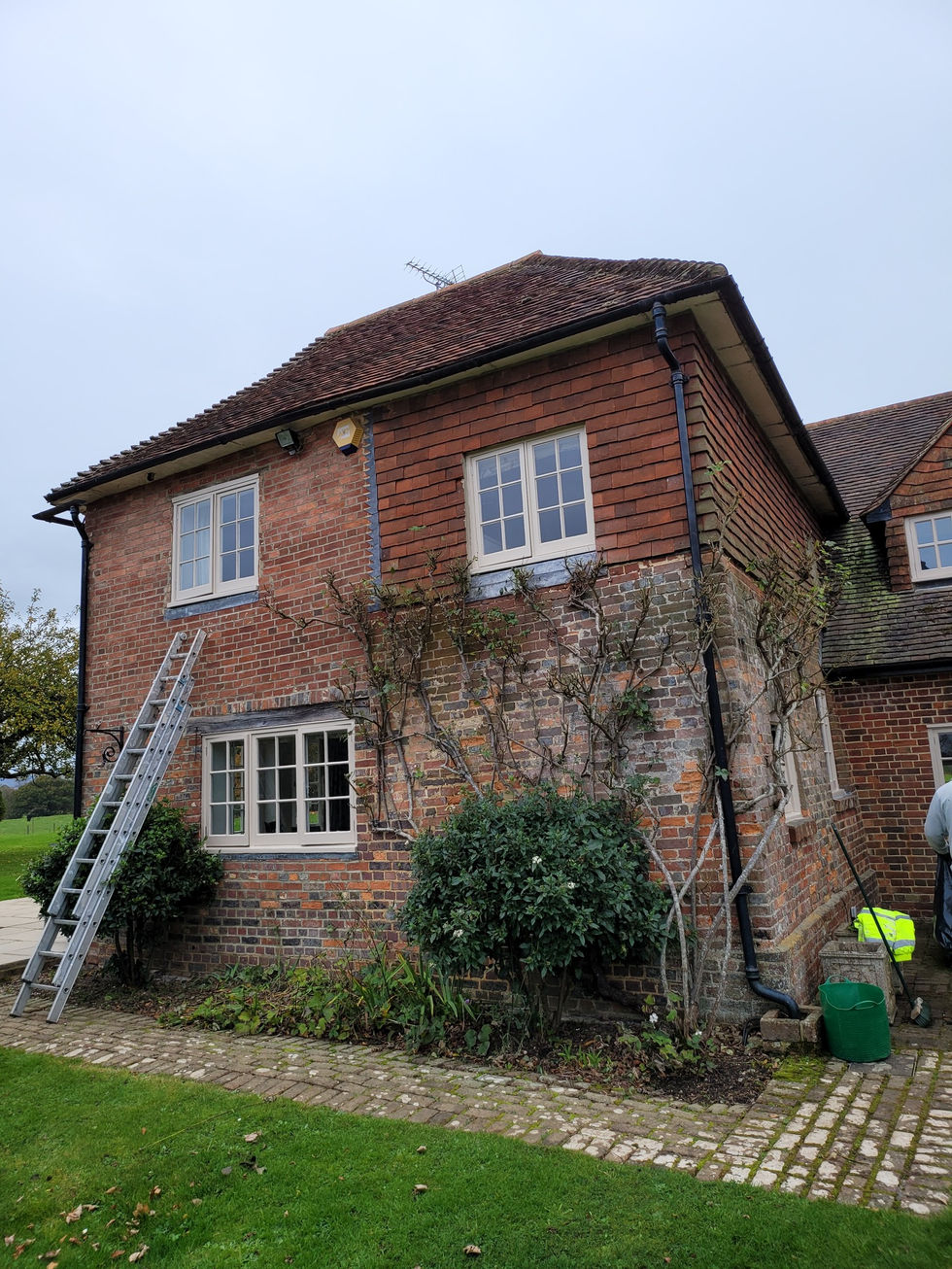 Exterior Window Repainting with Rot Repairs | Spithandle Lane, Steyning