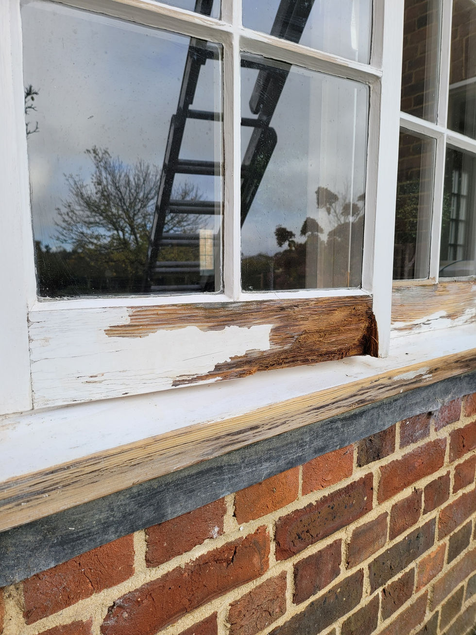 Exterior Window Repainting with Rot Repairs | Spithandle Lane, Steyning