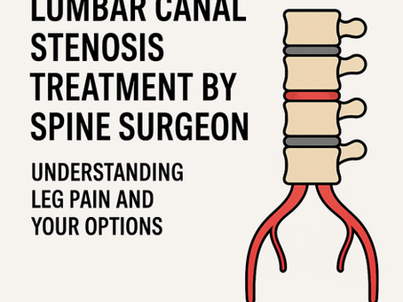 Diagram showing lumbar canal stenosis and nerve compression in the lower spine, a condition treated by spine surgeon Dr David Tan in Adelaide.