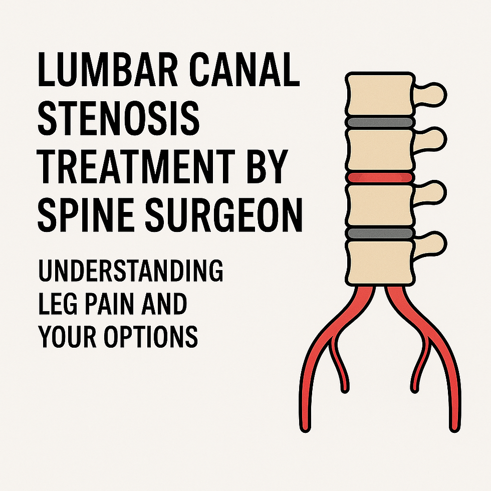 Diagram showing lumbar canal stenosis and nerve compression in the lower spine, a condition treated by spine surgeon Dr David Tan in Adelaide.