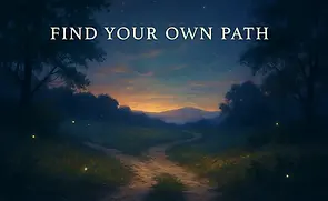 a lonely path to a glowing destination