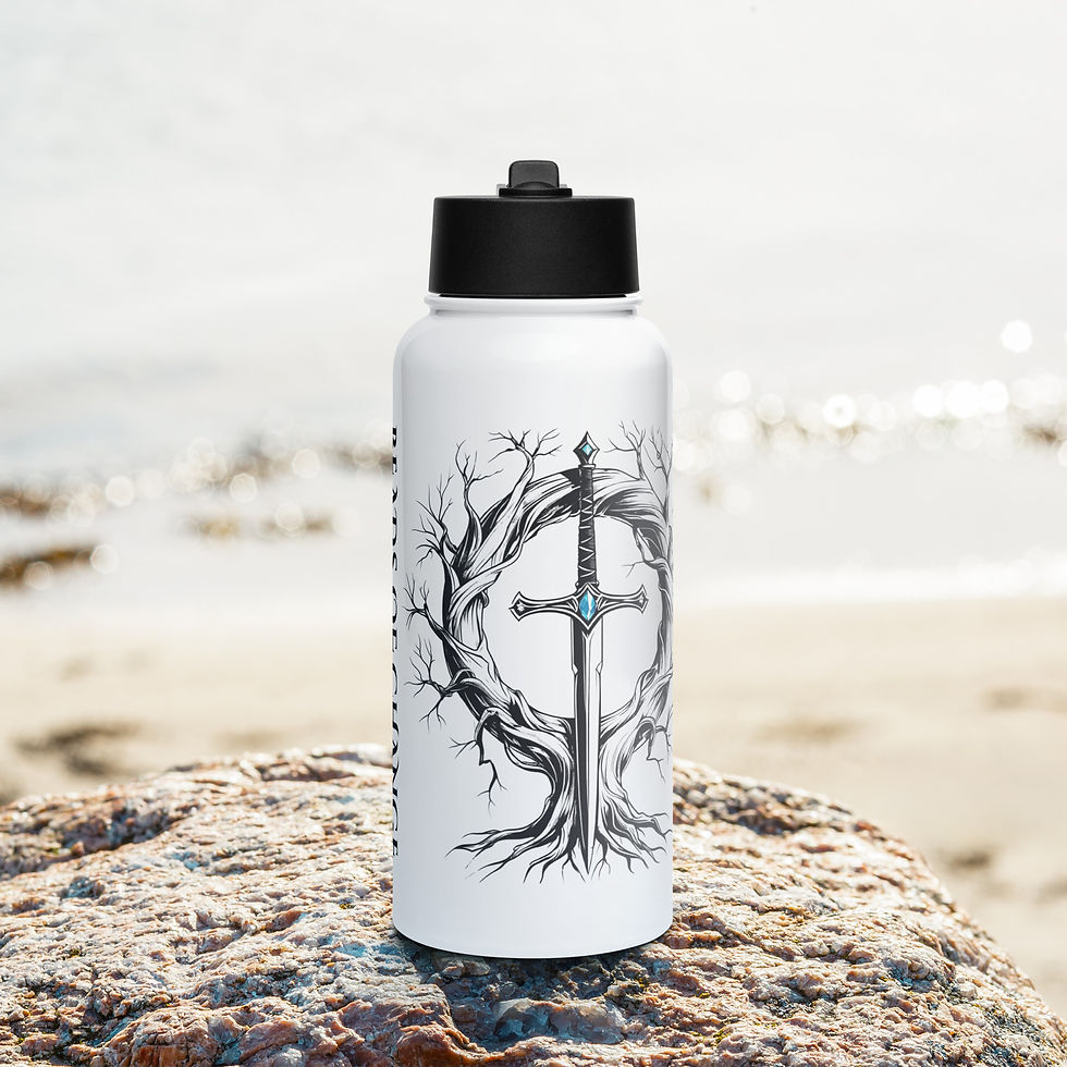 Thumbnail: Rooted Resolve stainless steel water bottle with a straw lid