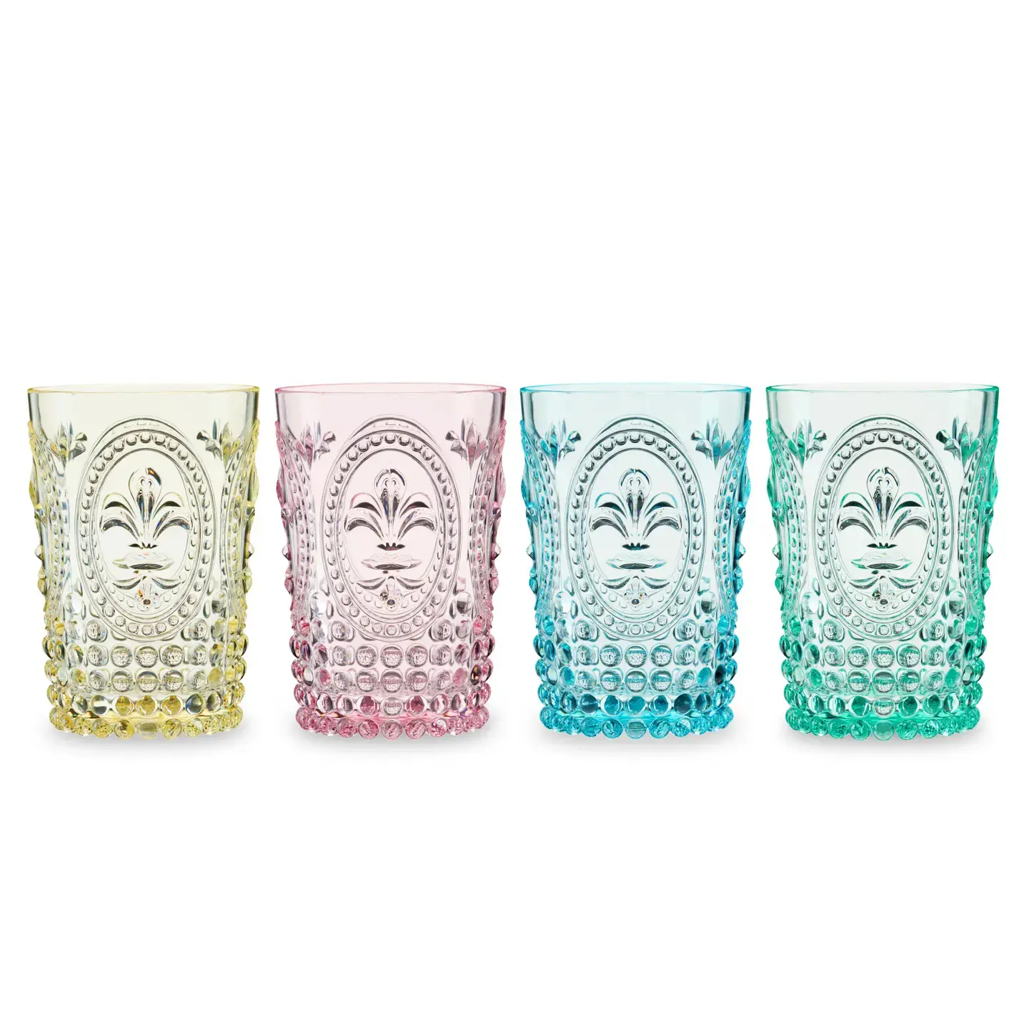 Twine | Acrylic Embossed Tumblers Assorted Colors Set of 4