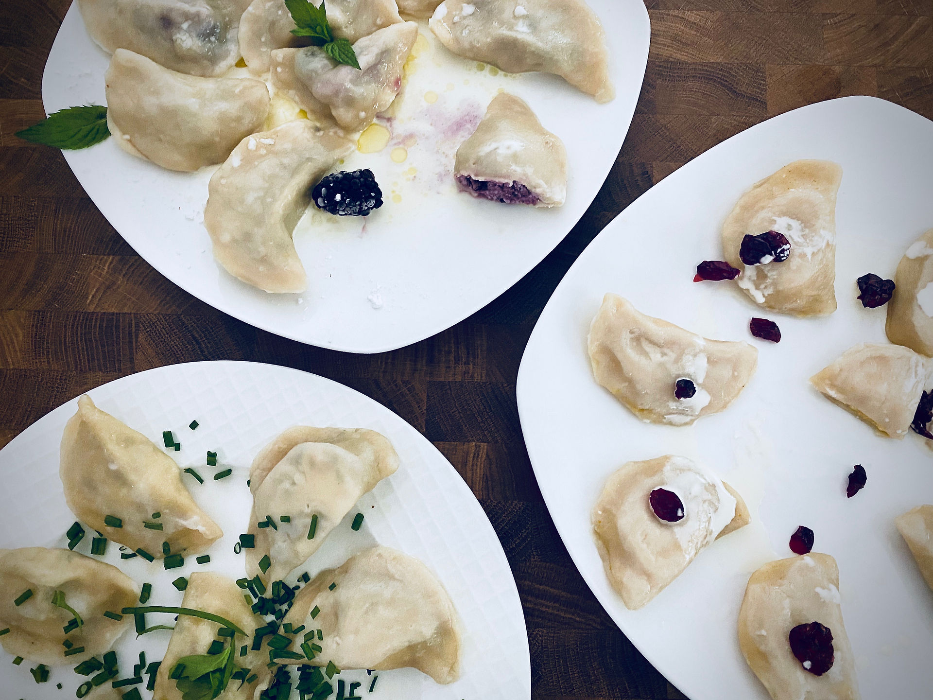 Pierogi with goat cheese