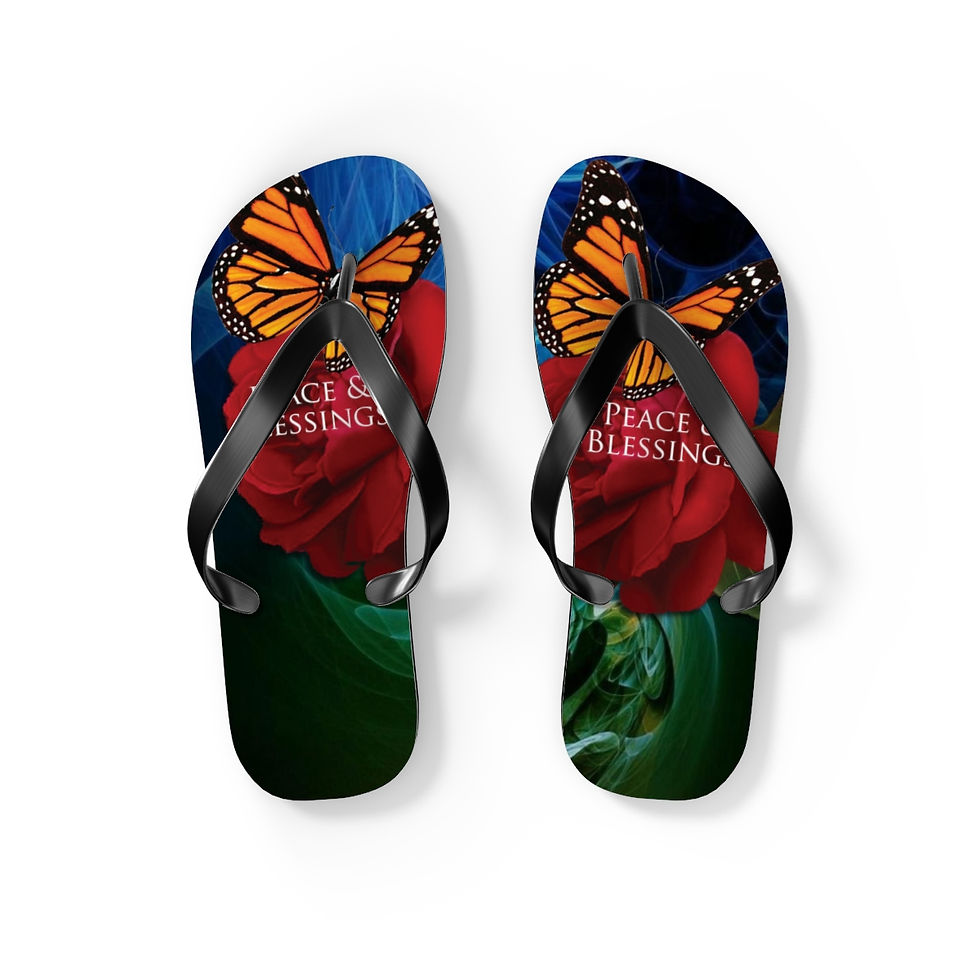 Thumbnail: "Peace & Blessings" Flip Flops