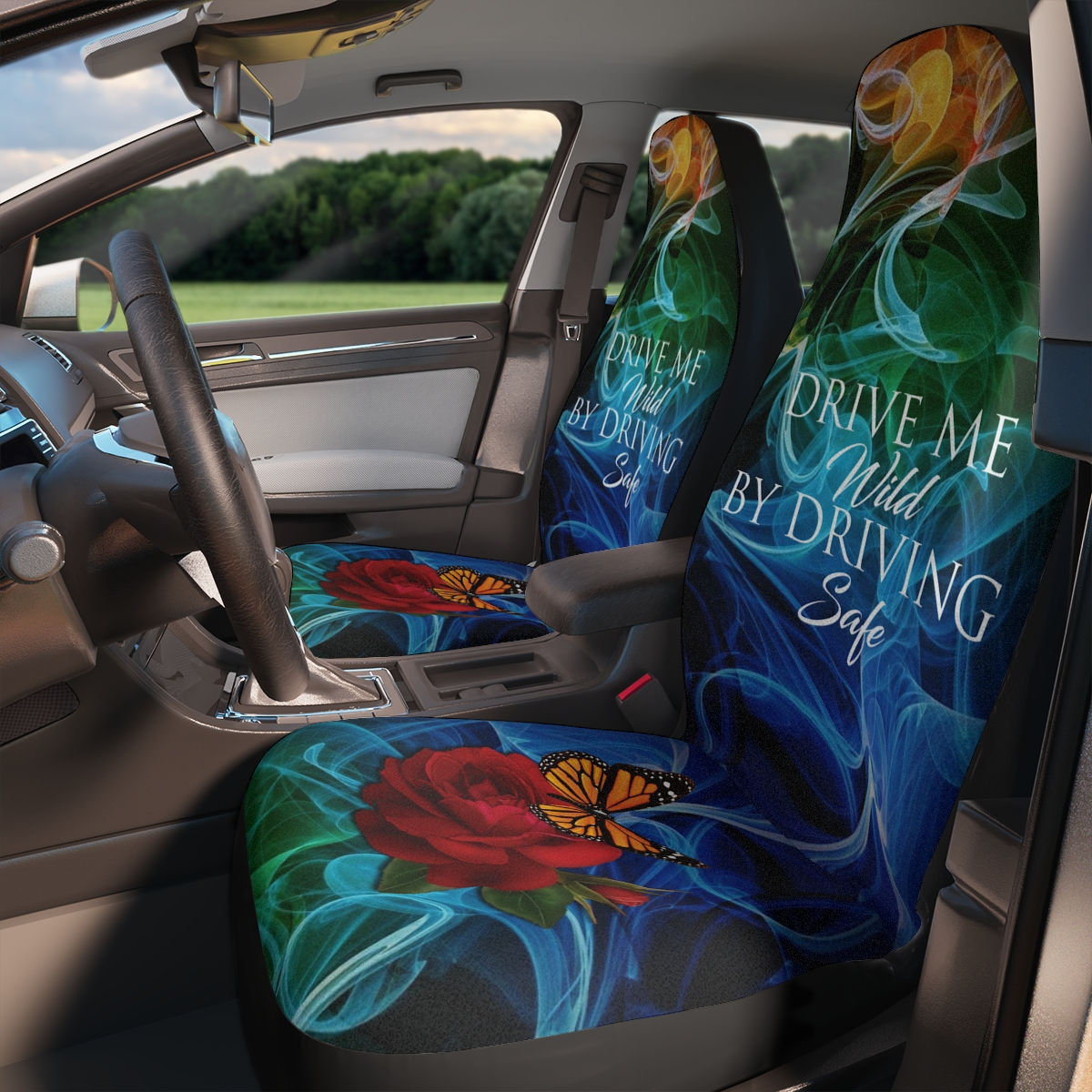 "Drive Me Wild by Driving Safe" Car Seat Covers