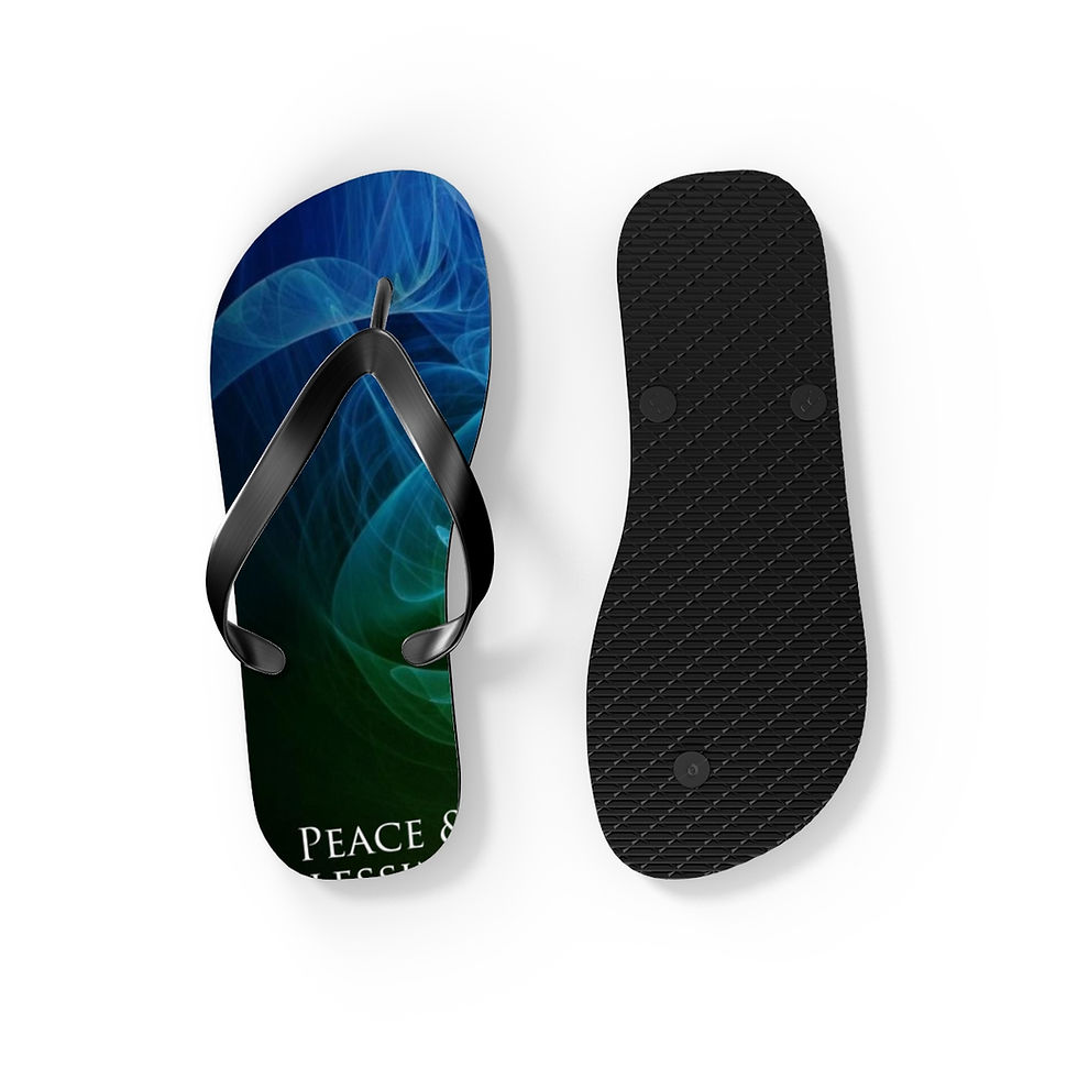 Thumbnail: "Peace & Blessings" Steam Flip Flops