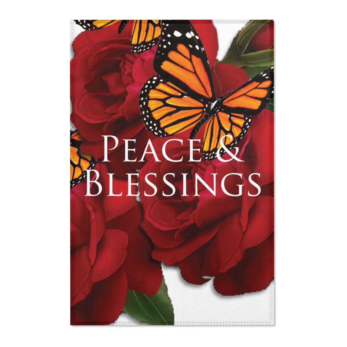 "Peace & Blessings" Rose & Butterfly Effect Area Rug