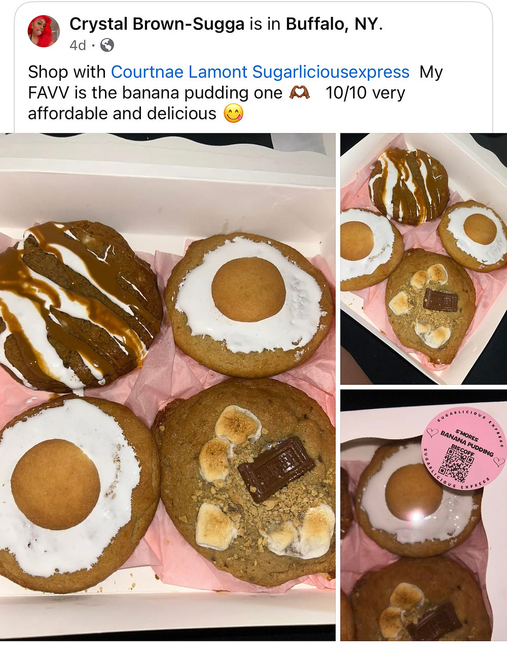 Assortment of cookies with different flavors, like banana pudding.