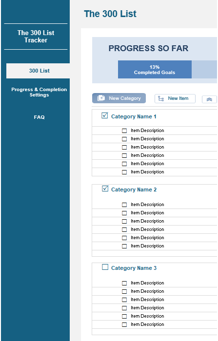 The 300 List Tracker