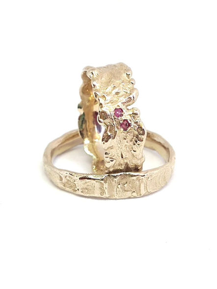 Ruby white gold wedding rings