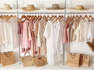 Clothing rails in a clothing retail shop
