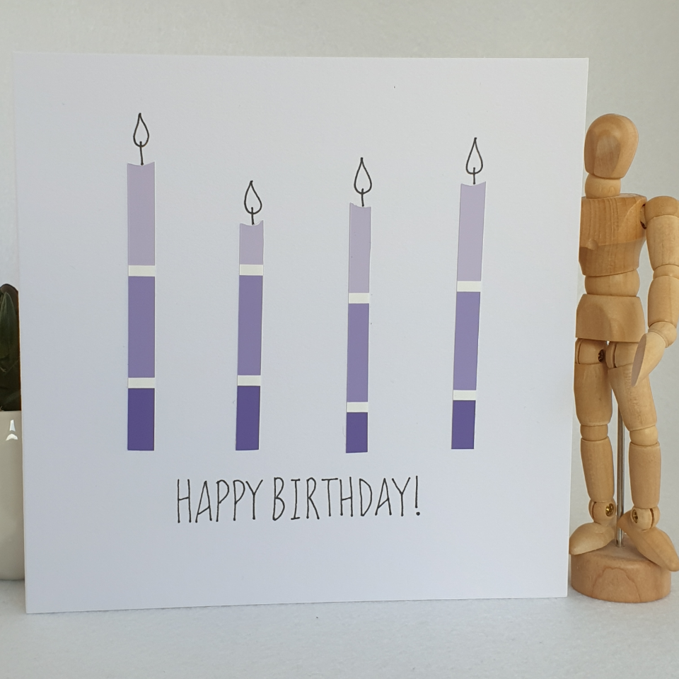 Thumbnail: Striped candle birthday | Blue, Green, Purple