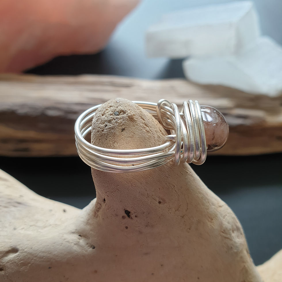 Thumbnail: Dagger's Veil | Chiastolite wrap ring