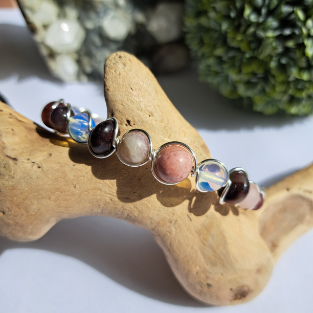 Thumbnail: Dagger's Veil | Pink and purple wrap bracelet