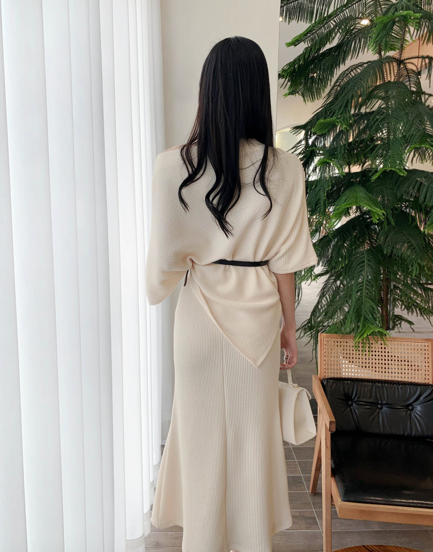 Thumbnail: Dress Korea_Two-piece Set Dress (incl. Belt) (marketJ)