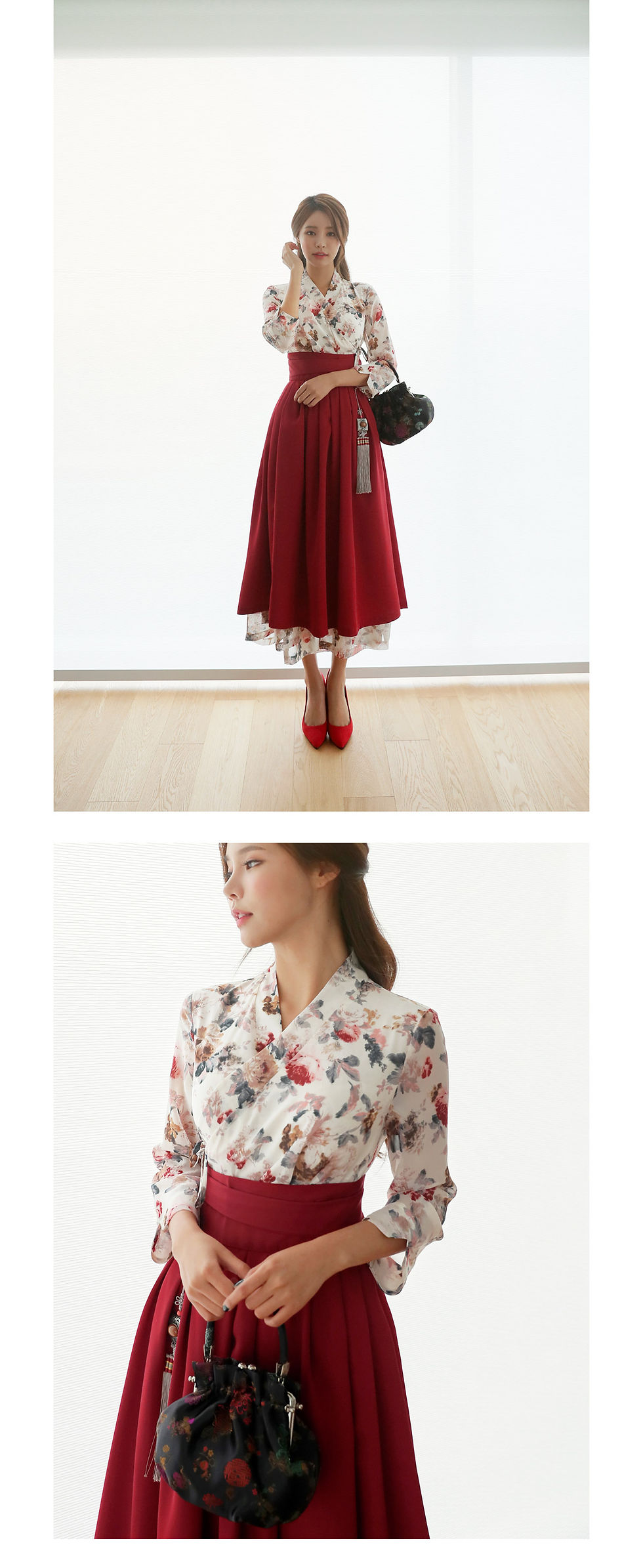 Thumbnail: [CHIC-LINE] Hanbok Skirt (Hitam/Ungu/Merah/Hijau)