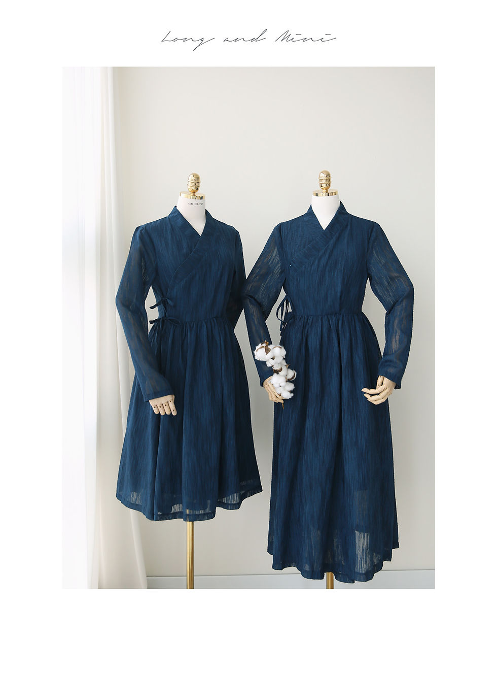 Thumbnail: [CHIC-LINE] Casual Hanbok Dress 2 (Gray/Navy)