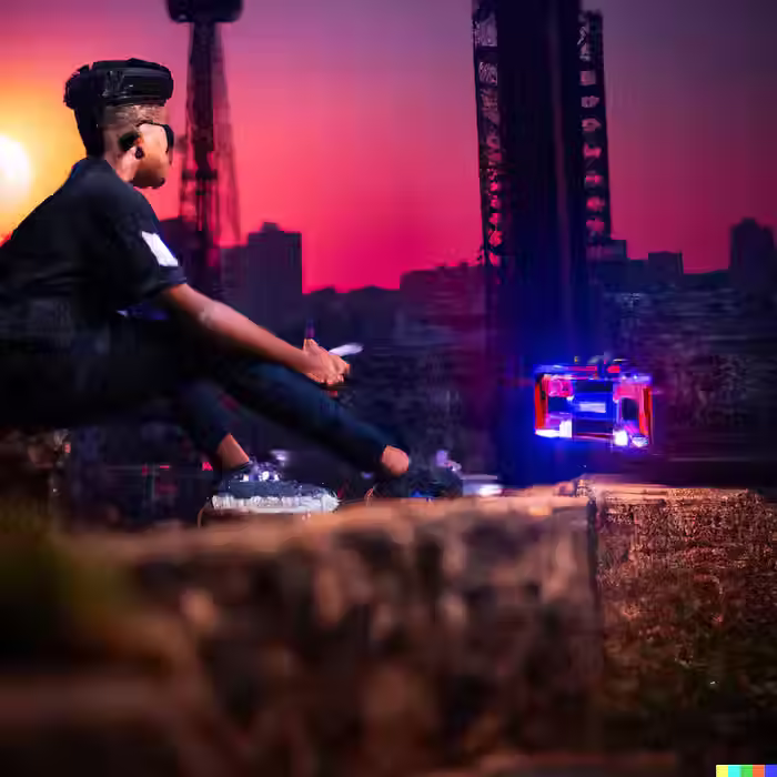 Youth boy watching Esports competition. AI generated image.