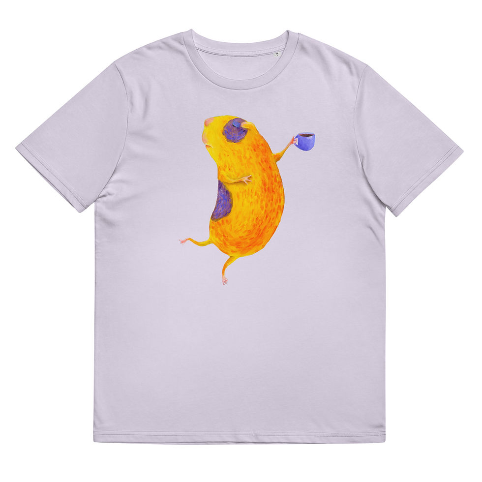 Thumbnail: Dancing Guinea Pig Unisex organic cotton t-shirt