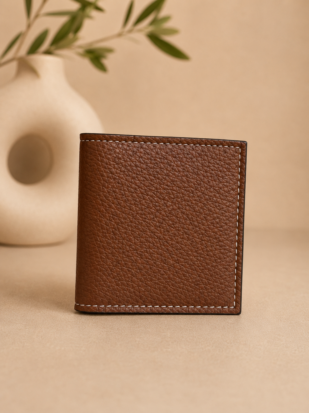 Pebbled leather wallet