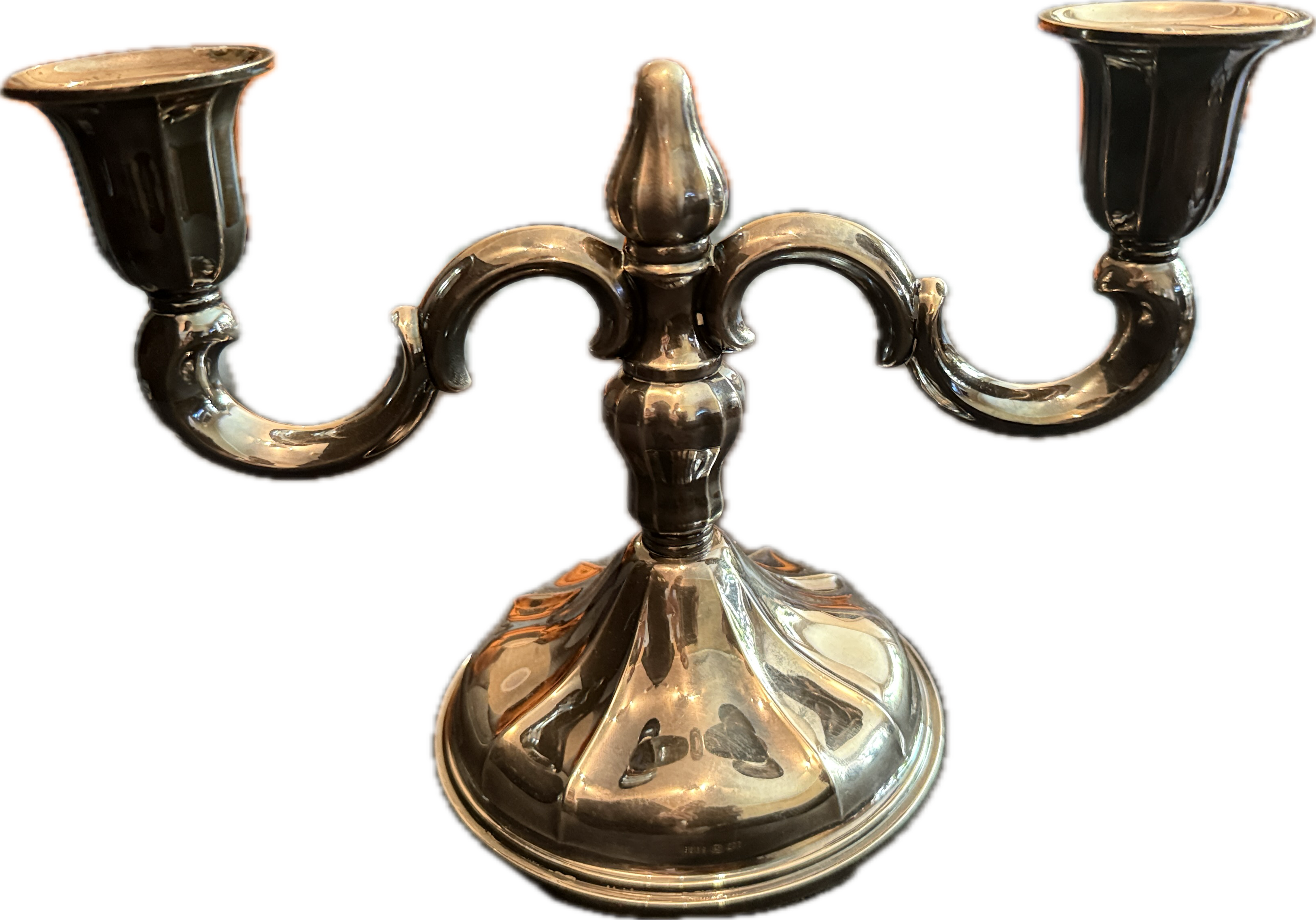 Toarmet lysestake i sølv fra Th. Marthinsen