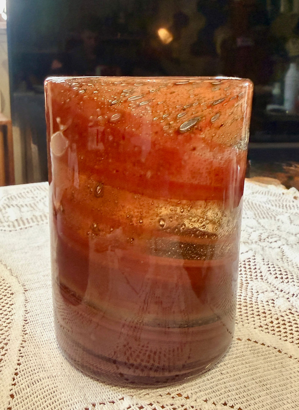 Miniatyrbilde: Benny Motzfeldt vase norsk kunstglass brun ravfarge