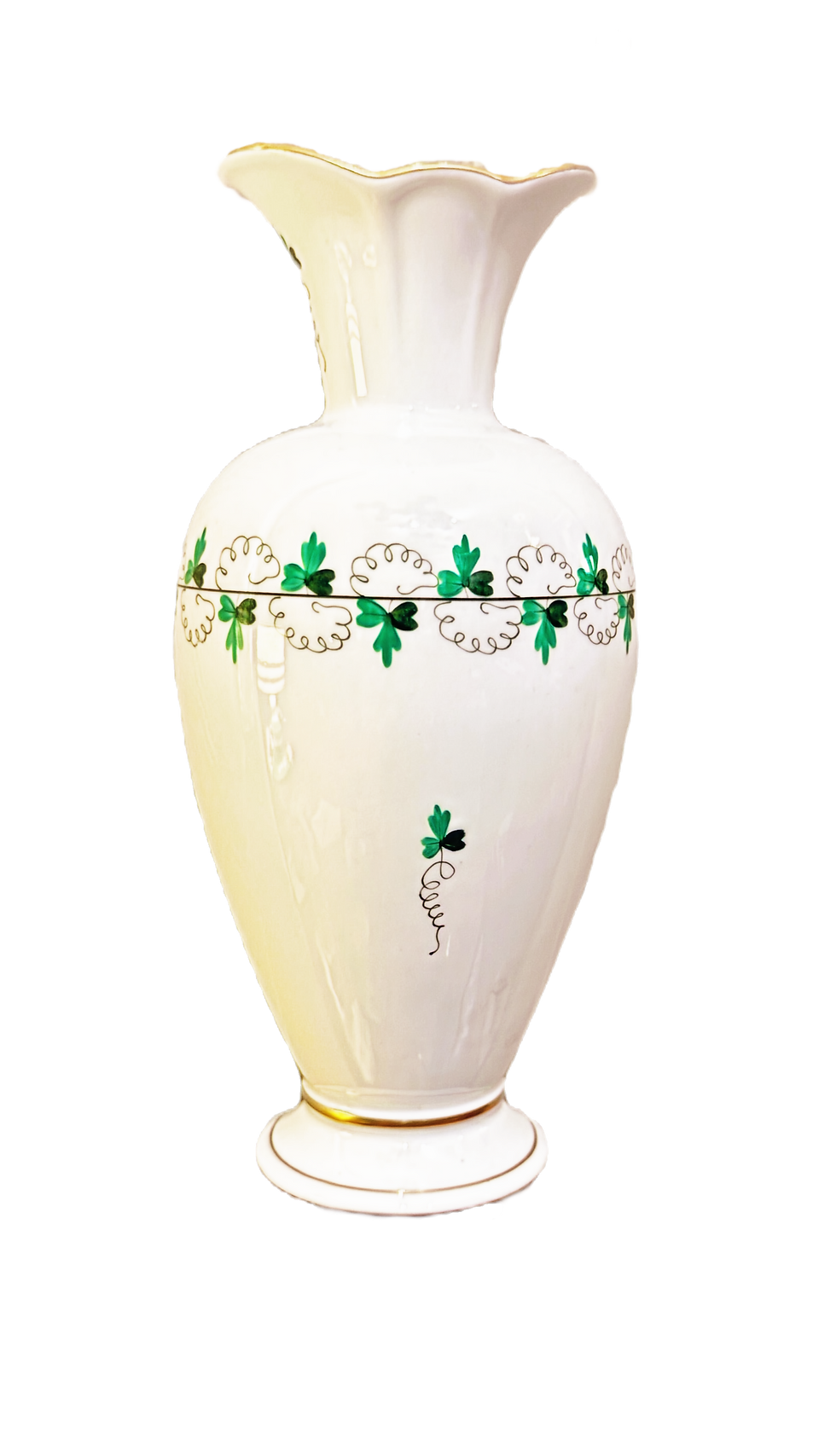 Miniatyrbilde: Herend vase med gullkant og bølgende munn