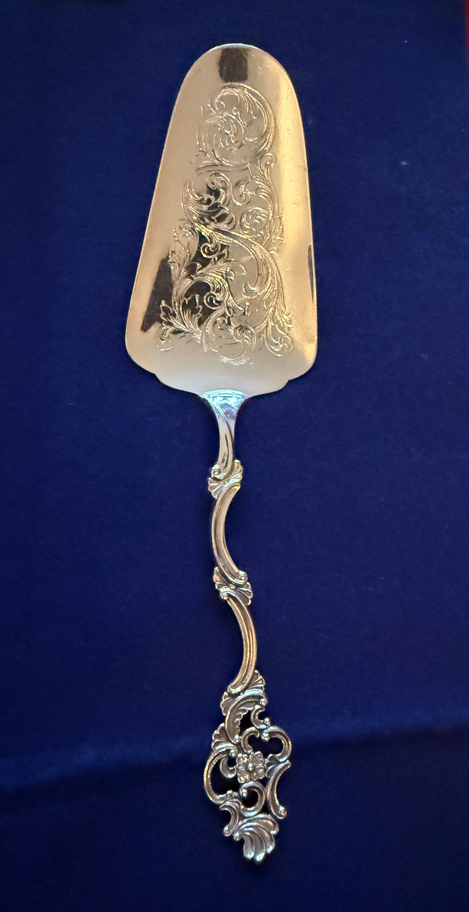 Vintage oldemor kakespade i sølv