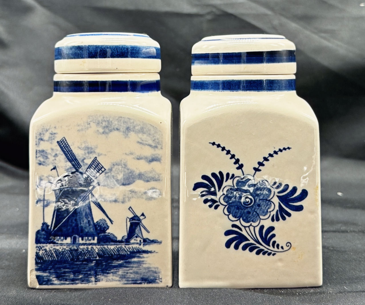 Delft blå krukker – håndmalte – Nederland (par)