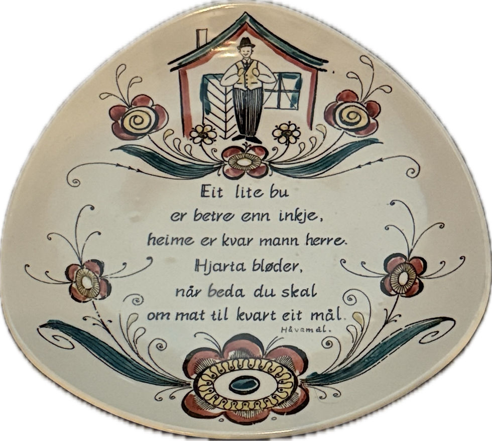 Miniatyrbilde: Vintage veggfat fra Stavangerflint med norske ordtak