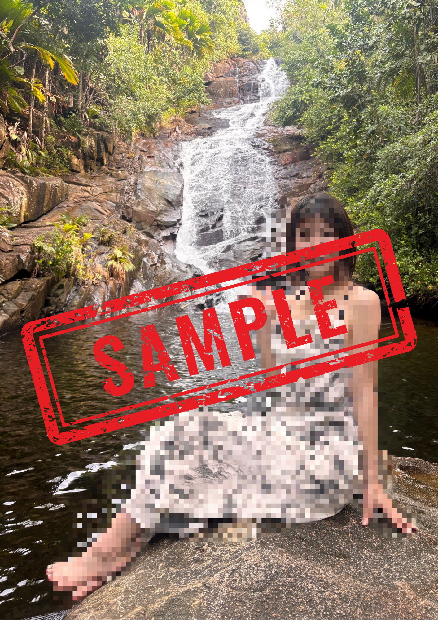 ポストカード（セーシェル　滝）