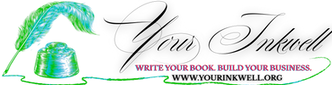 Your Inkwell's long logo, consisting of the logo and business name and reading "Write Your Book. Build Your Business."
