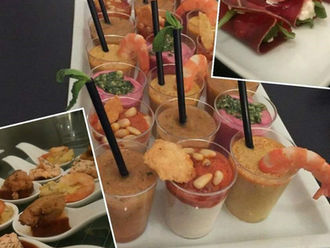 Verrines et bouchées de saison préparées pour Stéphanie...