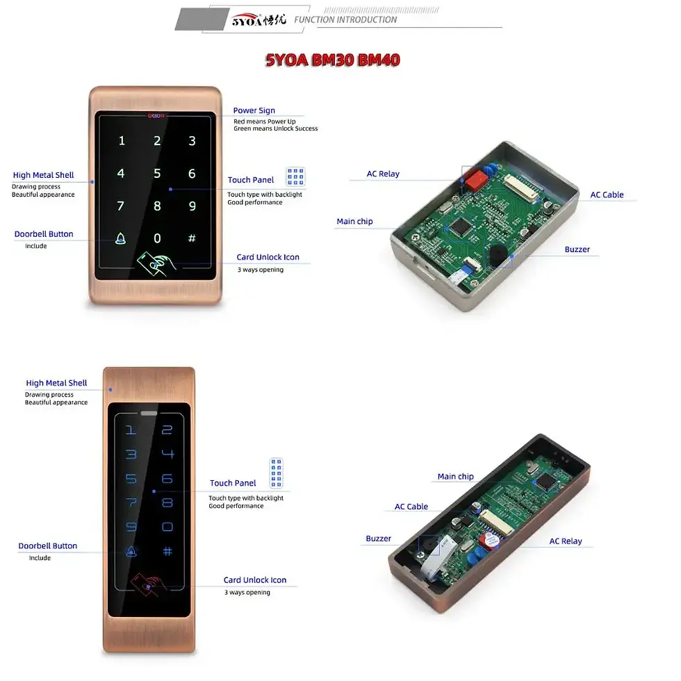 Miniature : Choix d'ensemble de contrôleur d'accès à clavier tactile et RFID