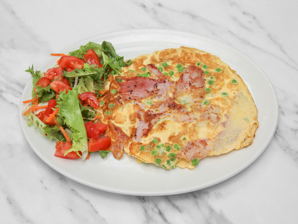 Spanish omelette and salad