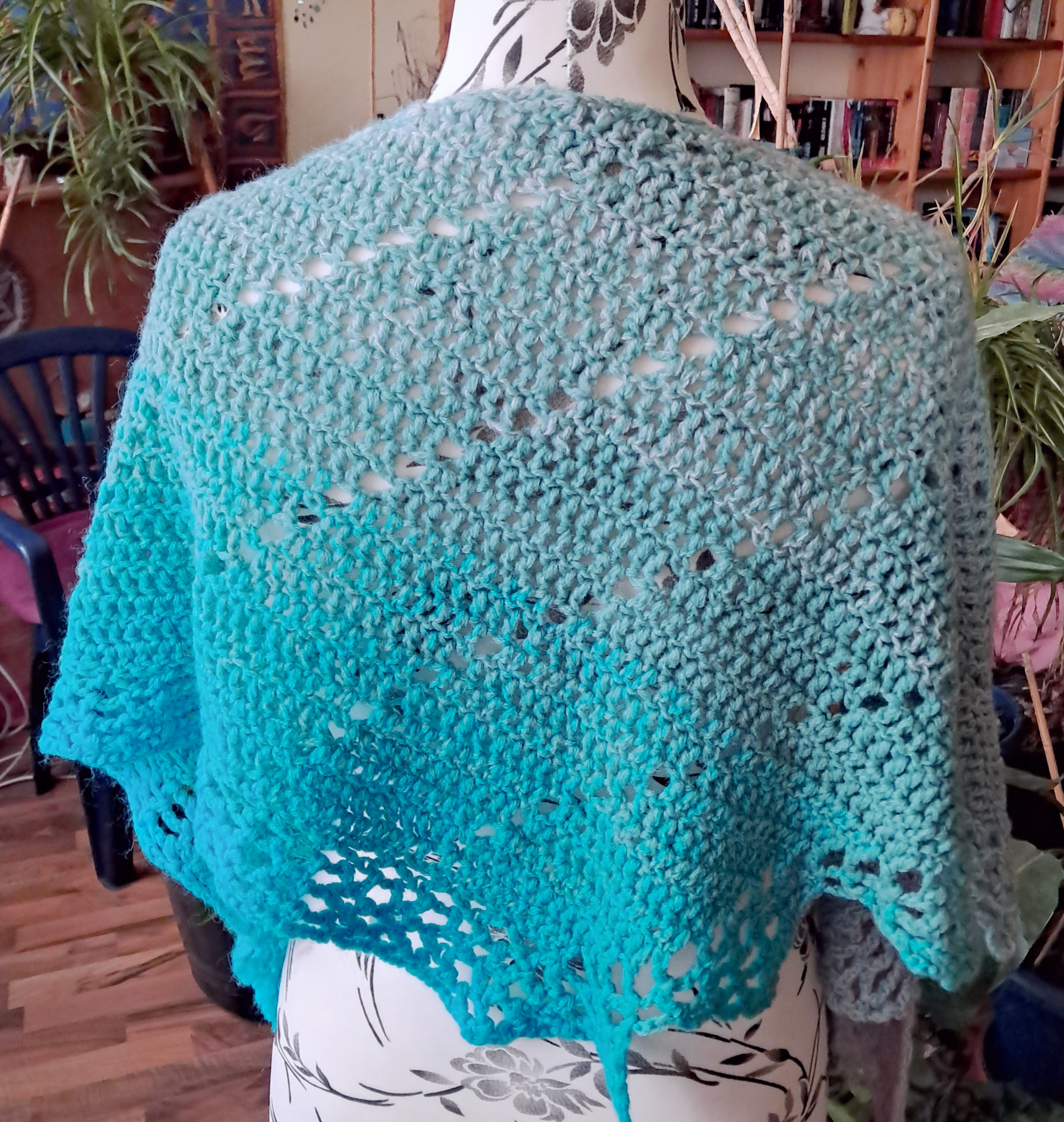 Kuscheltuch, Blautöne, 50% Baumwolle, 50% Polyacryl