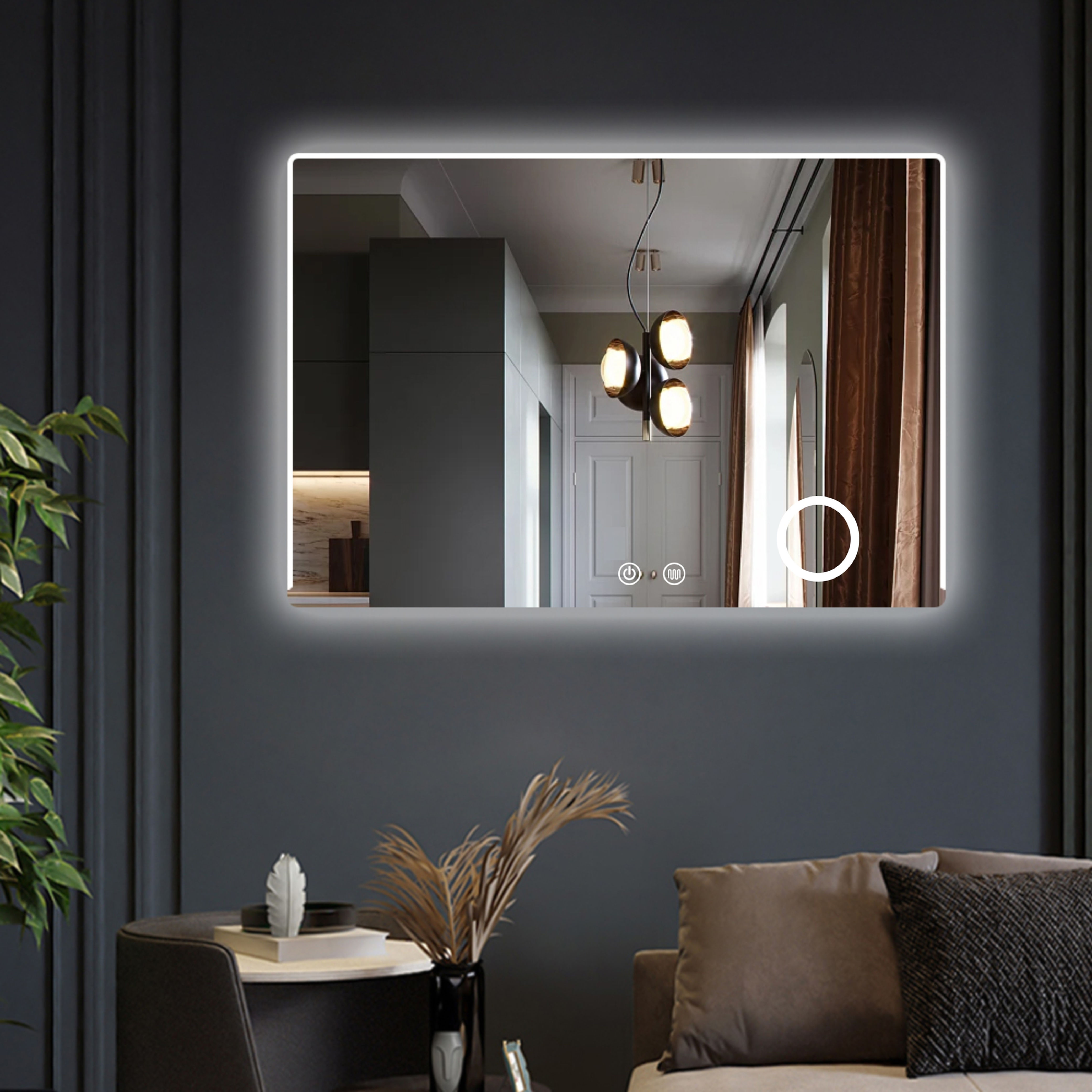 מראה מוארת יואל 32W כולל מגדיל + מפשיר אדים