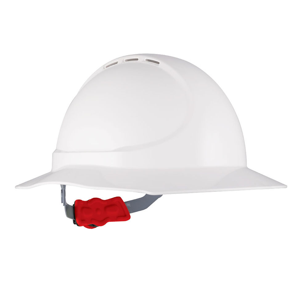 The Mate Vented Broad Brim Hard Hat with Ratchet Harness