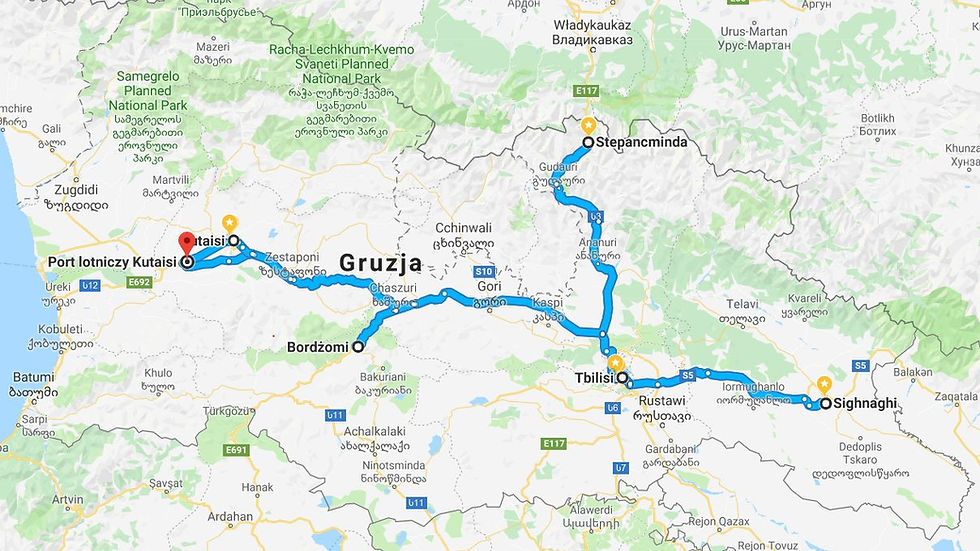 Gruzja - trasa