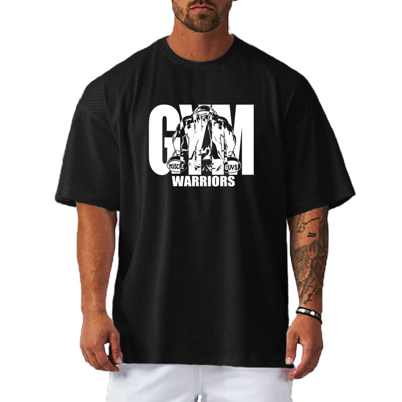 Oversized Loose Men's Casual Sport T-Shirt Gym Bodybuilding Fitness Short Sleeve