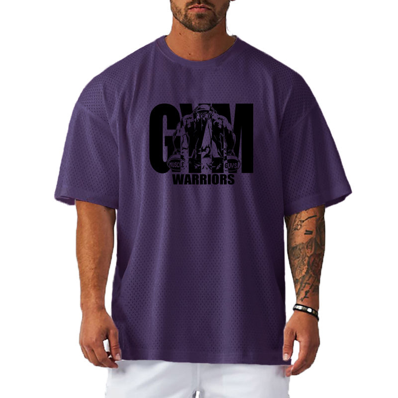 Thumbnail: Oversized Loose Men's Casual Sport T-Shirt Gym Bodybuilding Fitness Short Sleeve