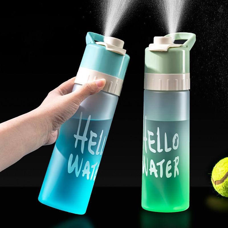 Thumbnail: 1Pc 650ml Large Capacity Spray Water Bottle Outdoor Sport Fitness Water Cup Cool