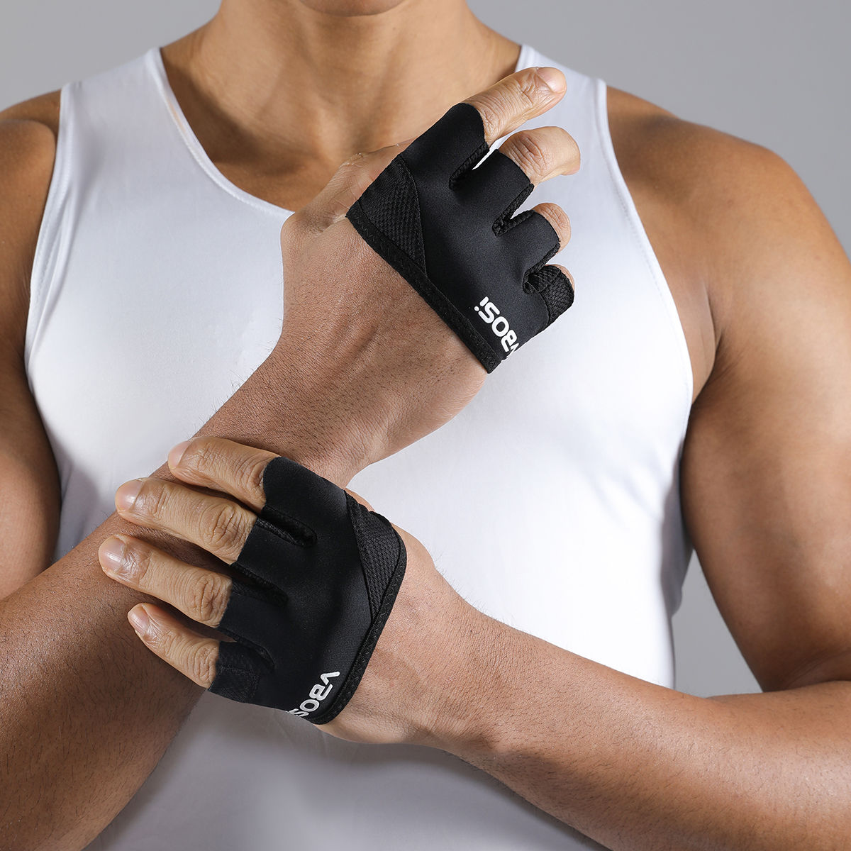 VBOSI 1 Pair Small Lightweight Four-Finger Workout Gloves – Non-Slip Grip for